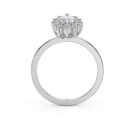 Marquise Halo Solitaire Engagement Ring – Lab-Grown or Natural Diamond