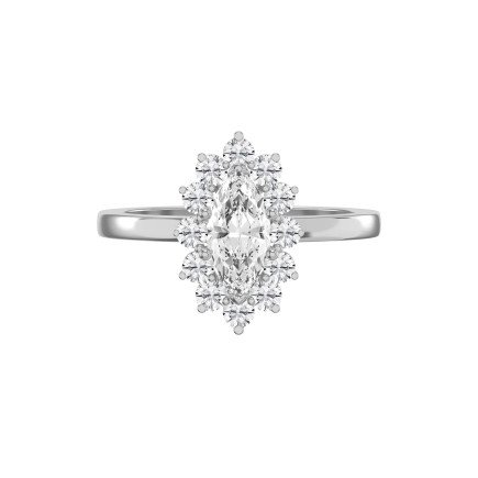 Marquise Halo Solitaire Engagement Ring – Lab-Grown or Natural Diamond