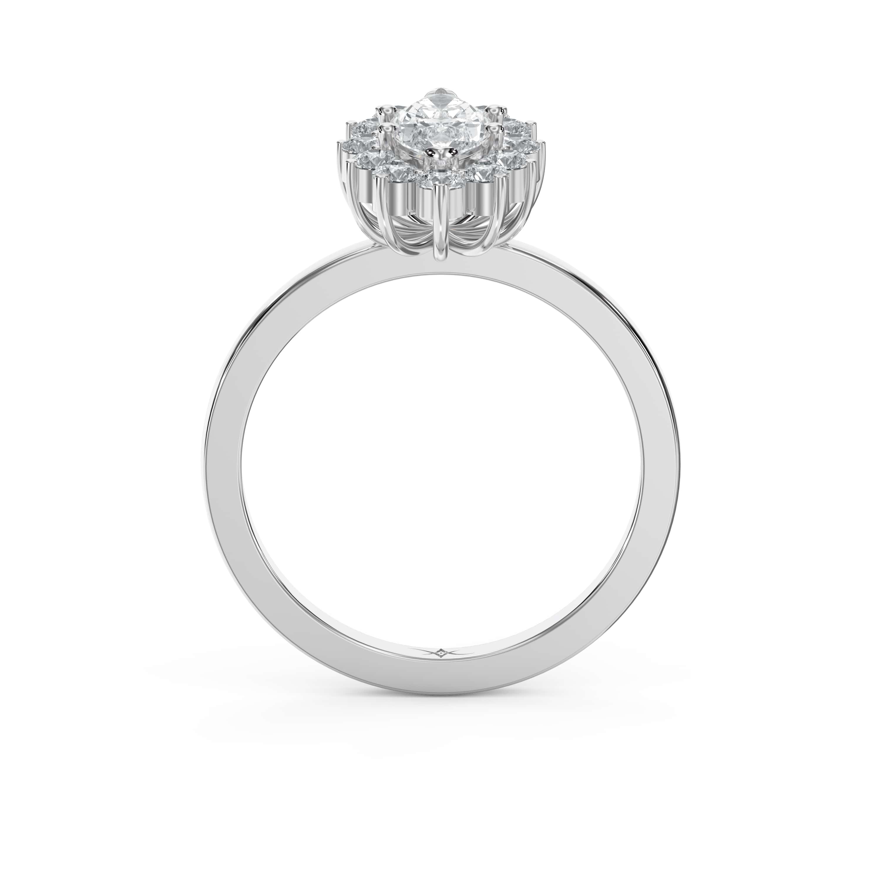 Marquise Halo Solitaire Engagement Ring – Lab-Grown or Natural Diamond