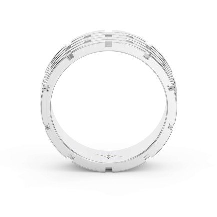 Architectural Linked Wedding Ring – Solid Gold for Men