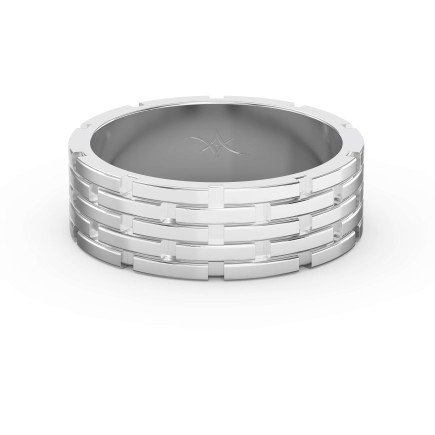 Architectural Linked Wedding Ring – Solid Gold for Men