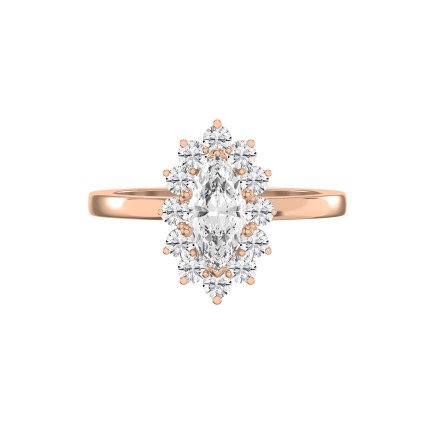 Marquise Halo Solitaire Engagement Ring – Lab-Grown or Natural Diamond