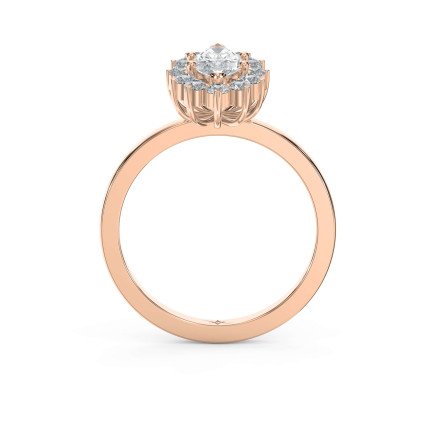Marquise Halo Solitaire Engagement Ring – Lab-Grown or Natural Diamond