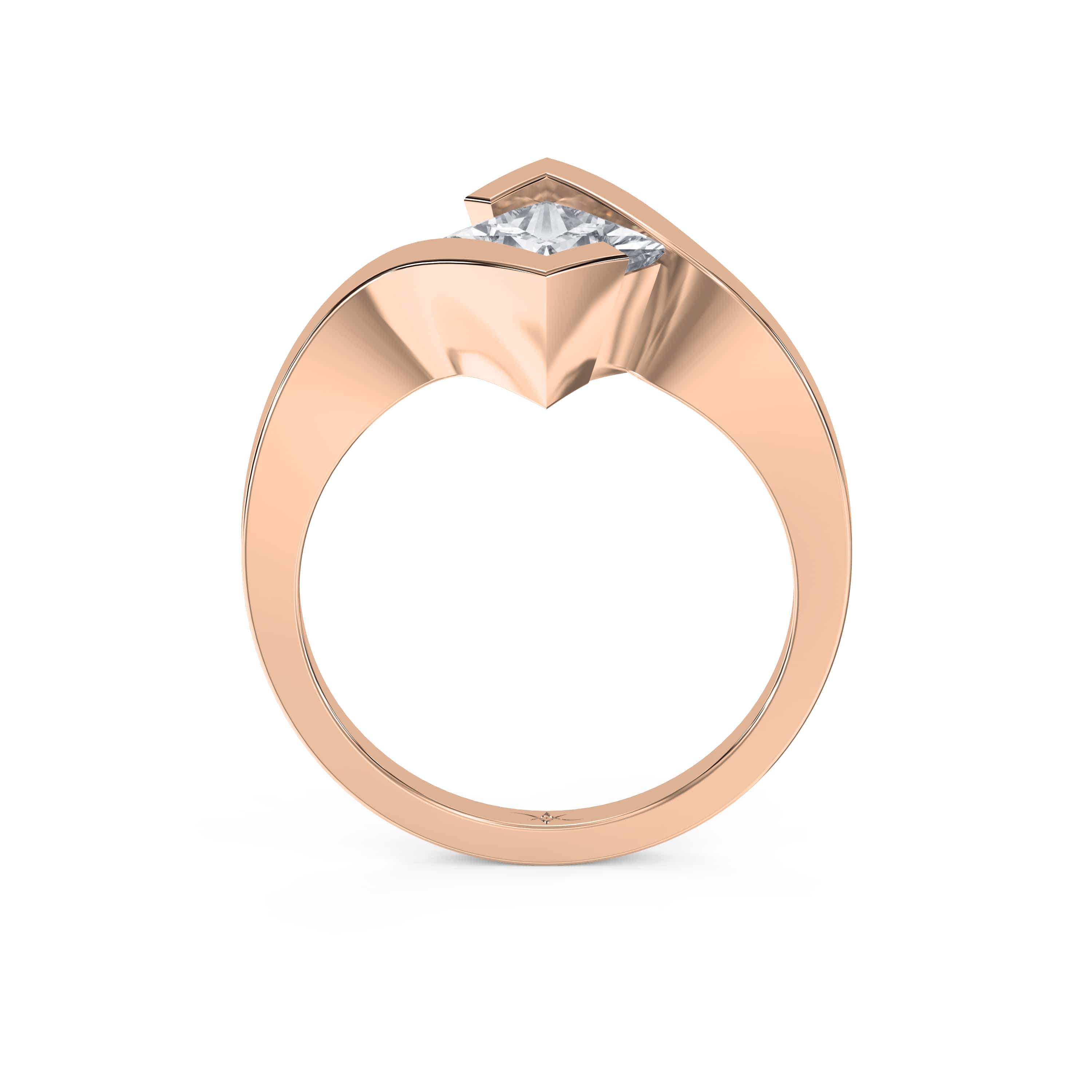 Modern Geometric Diamond Ring