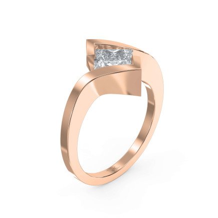 Modern Geometric Diamond Ring