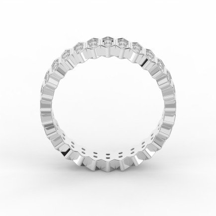 Eternal Hexagon  Round Shape Diamond Band – Marquise Motif Wedding Ring | Lab-Grown & Natural Diamonds