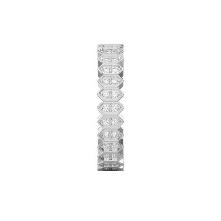 Eternal Hexagon  Round Shape Diamond Band – Marquise Motif Wedding Ring | Lab-Grown & Natural Diamonds