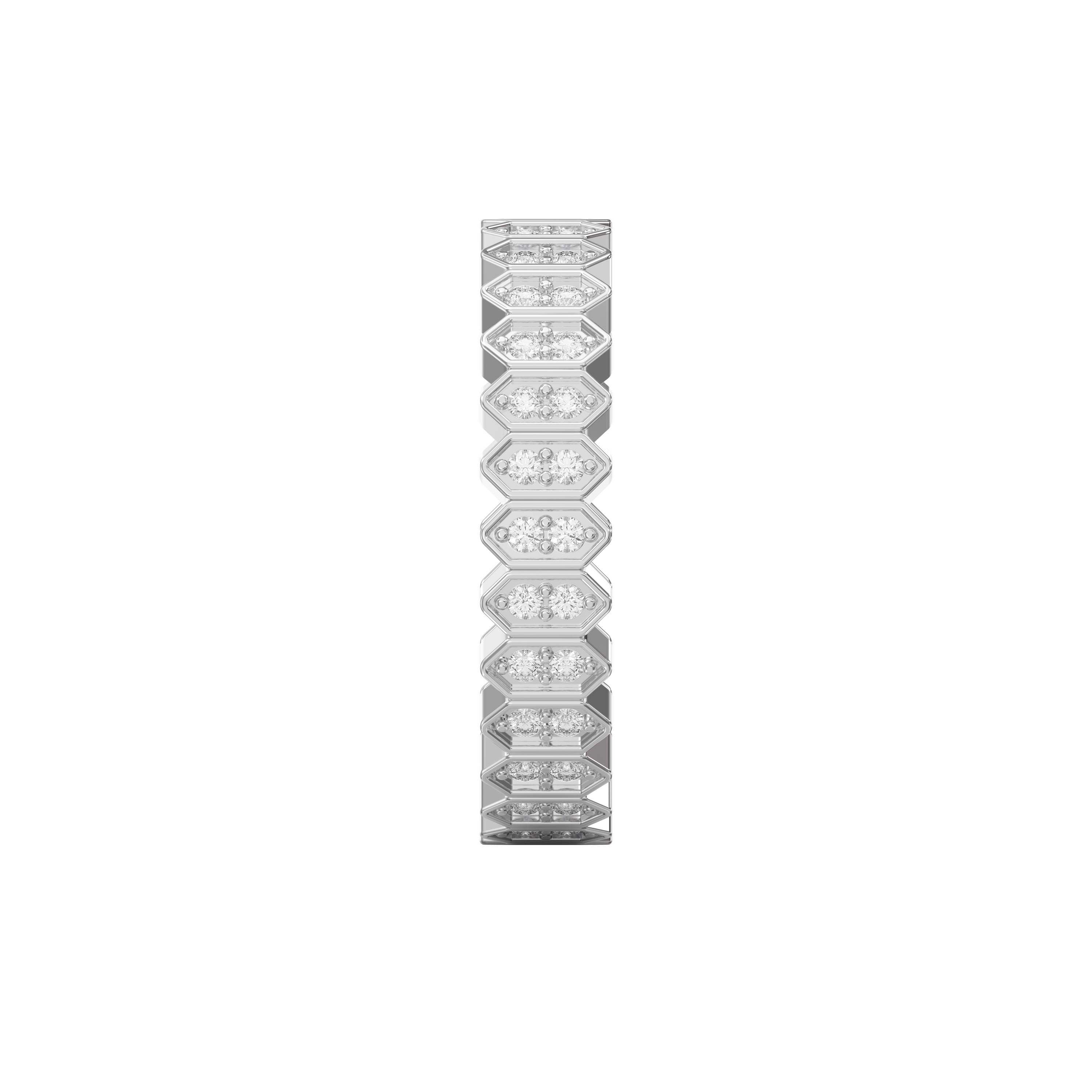 Eternal Hexagon  Round Shape Diamond Band – Marquise Motif Wedding Ring | Lab-Grown & Natural Diamonds