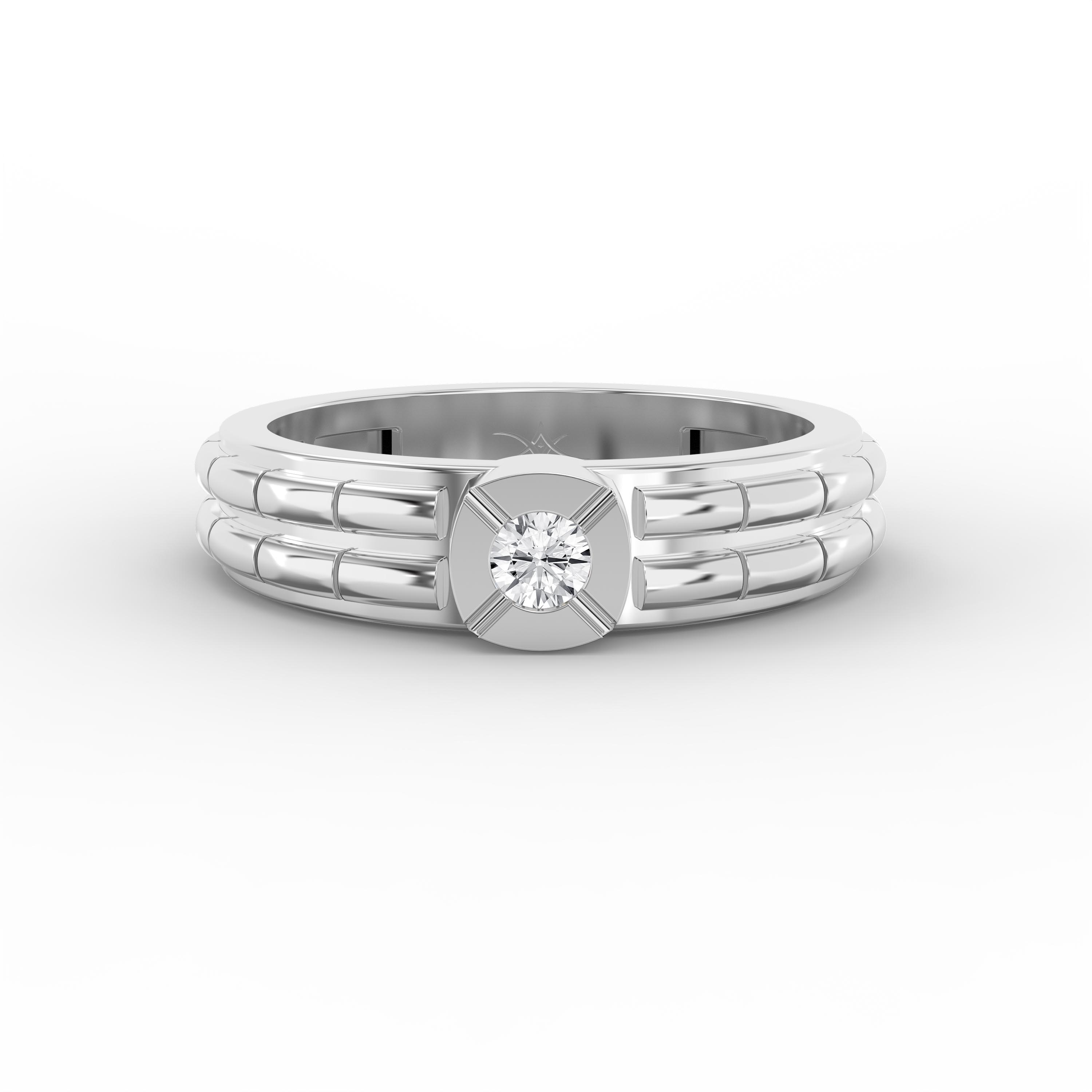 Round Diamond Solitaire Sentinel Men's  Ring | Lab - Grown Diamond Jewelry - Valam Design