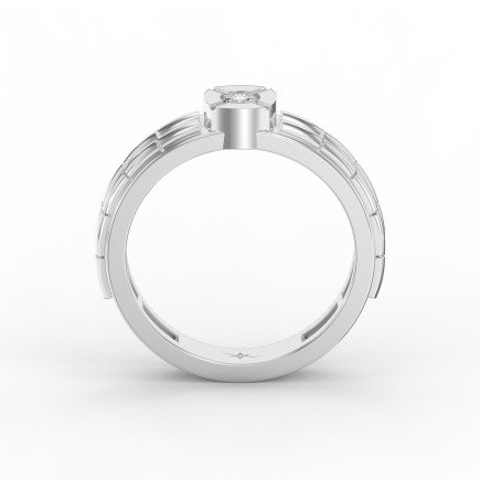 Round Diamond Solitaire Sentinel Men's  Ring | Lab - Grown Diamond Jewelry - Valam Design