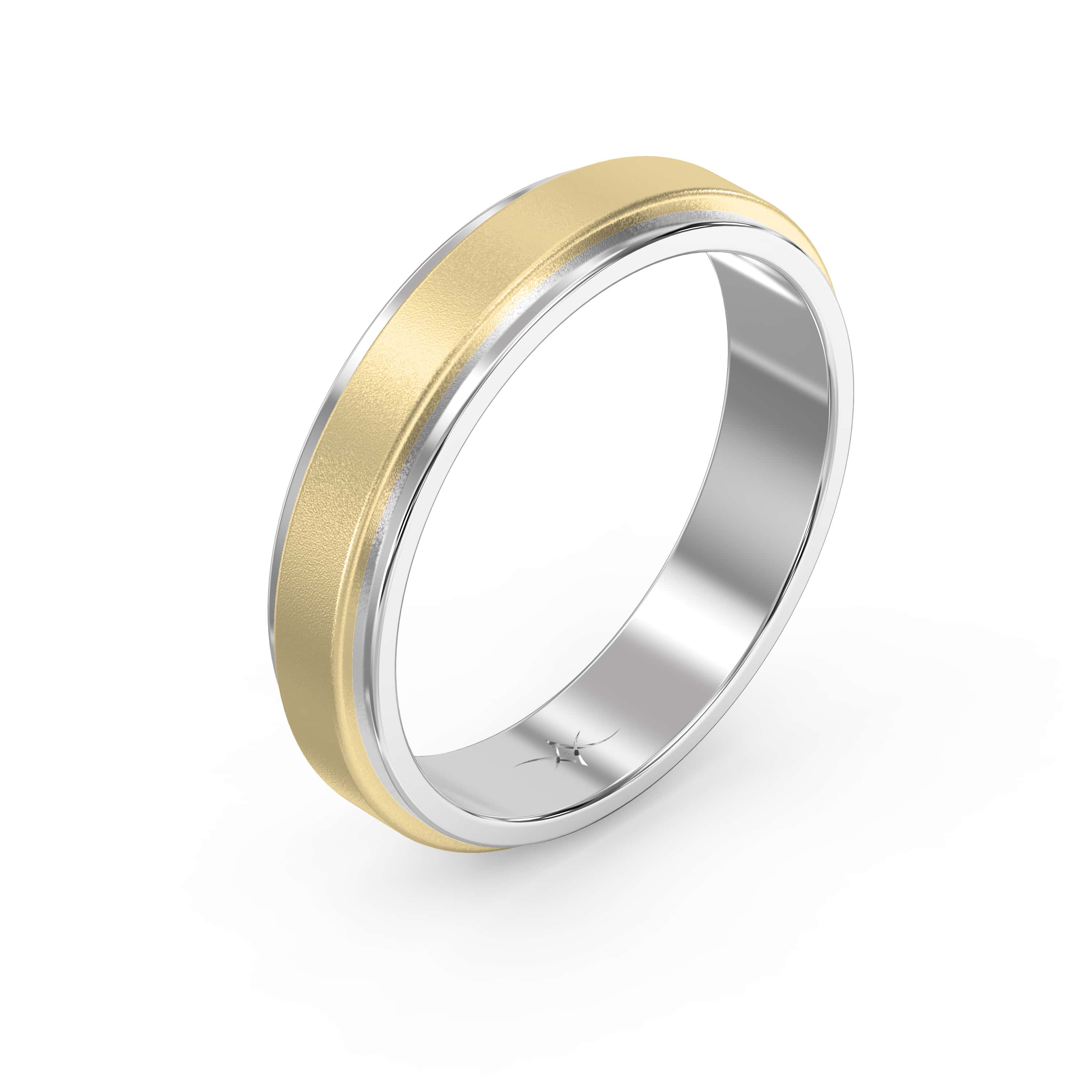 Two-Tone Wedding Band Crafted Entirely in Gold for Men