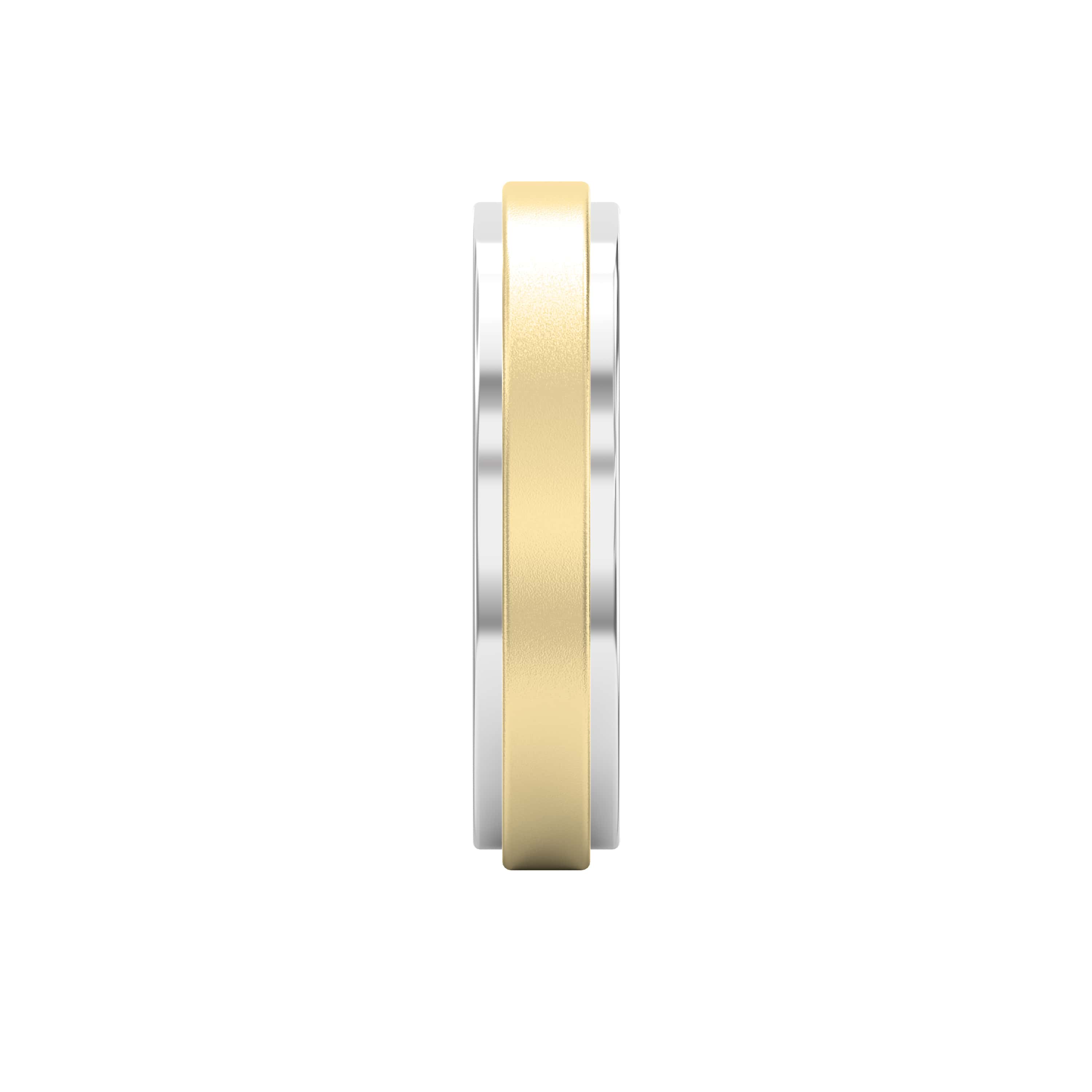 Two-Tone Wedding Band Crafted Entirely in Gold for Men