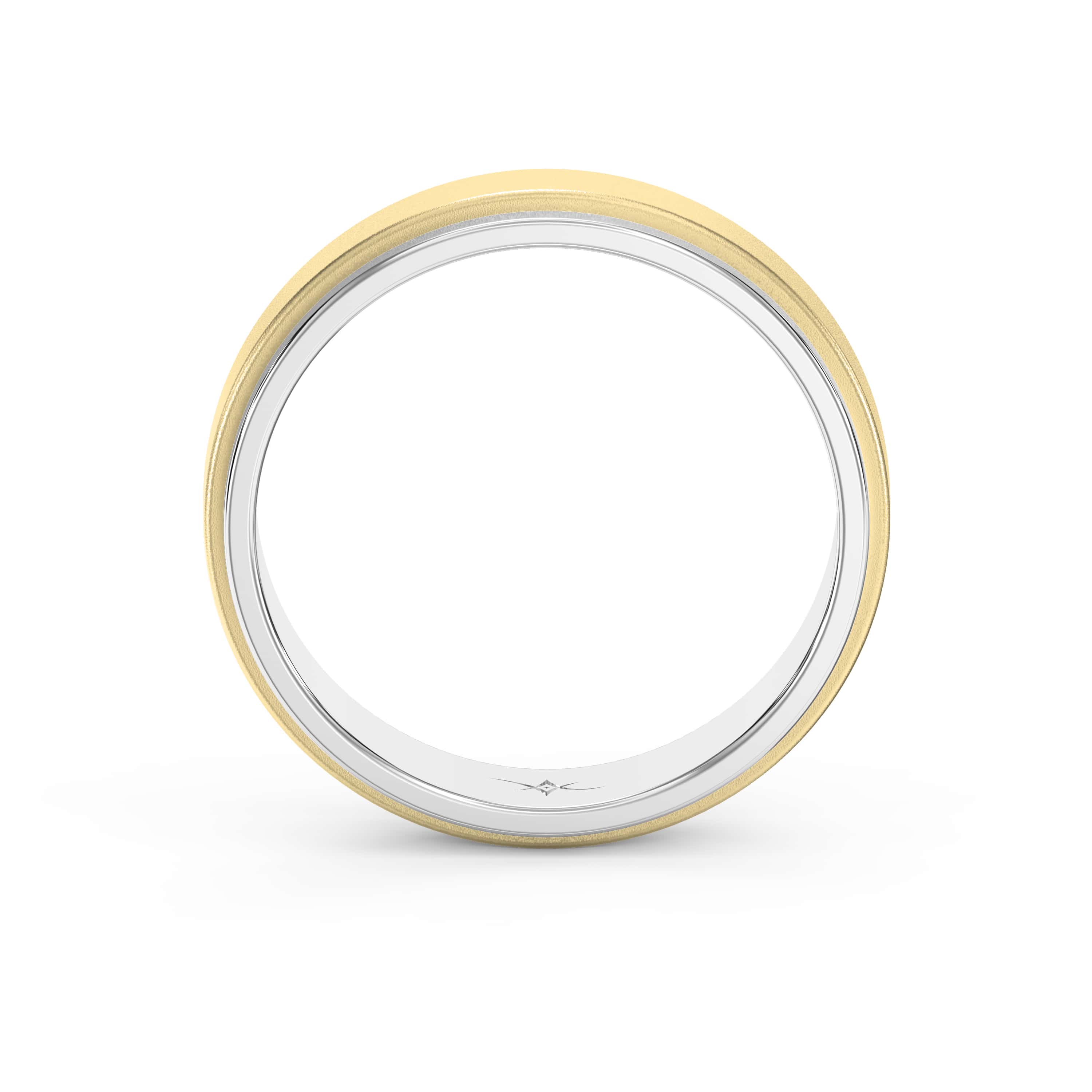 Two-Tone Wedding Band Crafted Entirely in Gold for Men