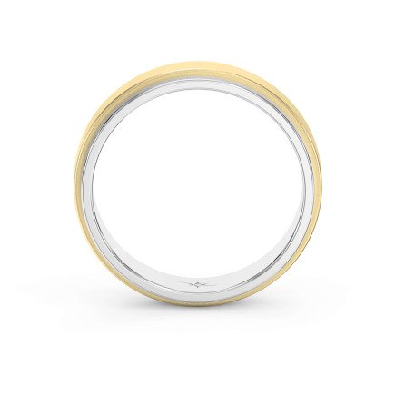 Two-Tone Wedding Band Crafted Entirely in Gold for Men