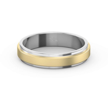 Two-Tone Wedding Band Crafted Entirely in Gold for Men