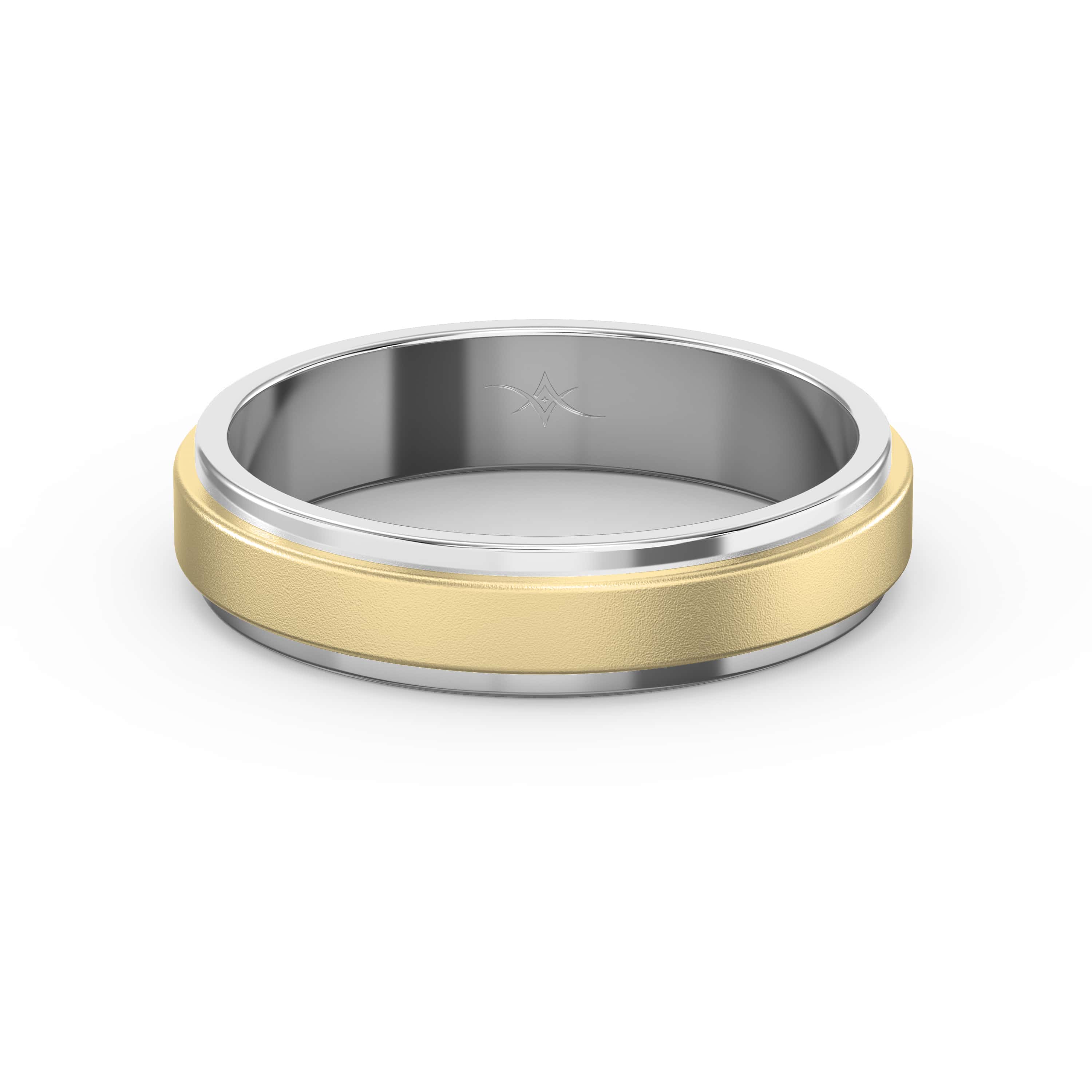 Two-Tone Wedding Band Crafted Entirely in Gold for Men