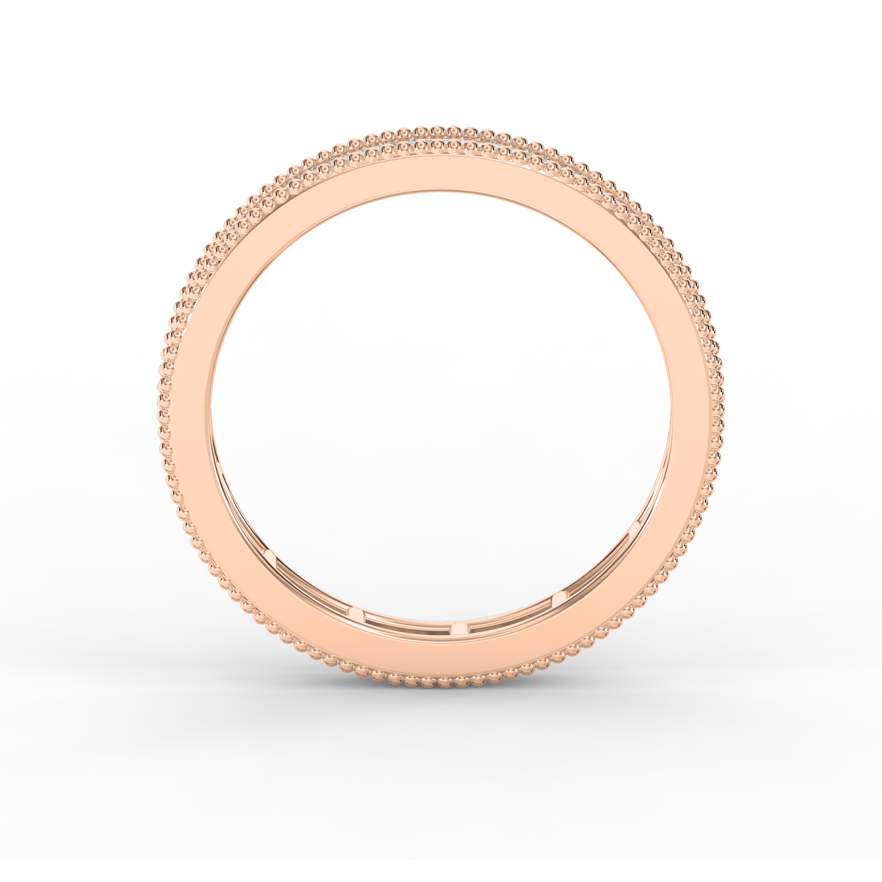Diamond Band Ring – Alternating Baguette  Cut Diamonds with Milgrain Detailing | Elegant Wedding & Anniversary Ring | Luxury Fine Jewelry Gift