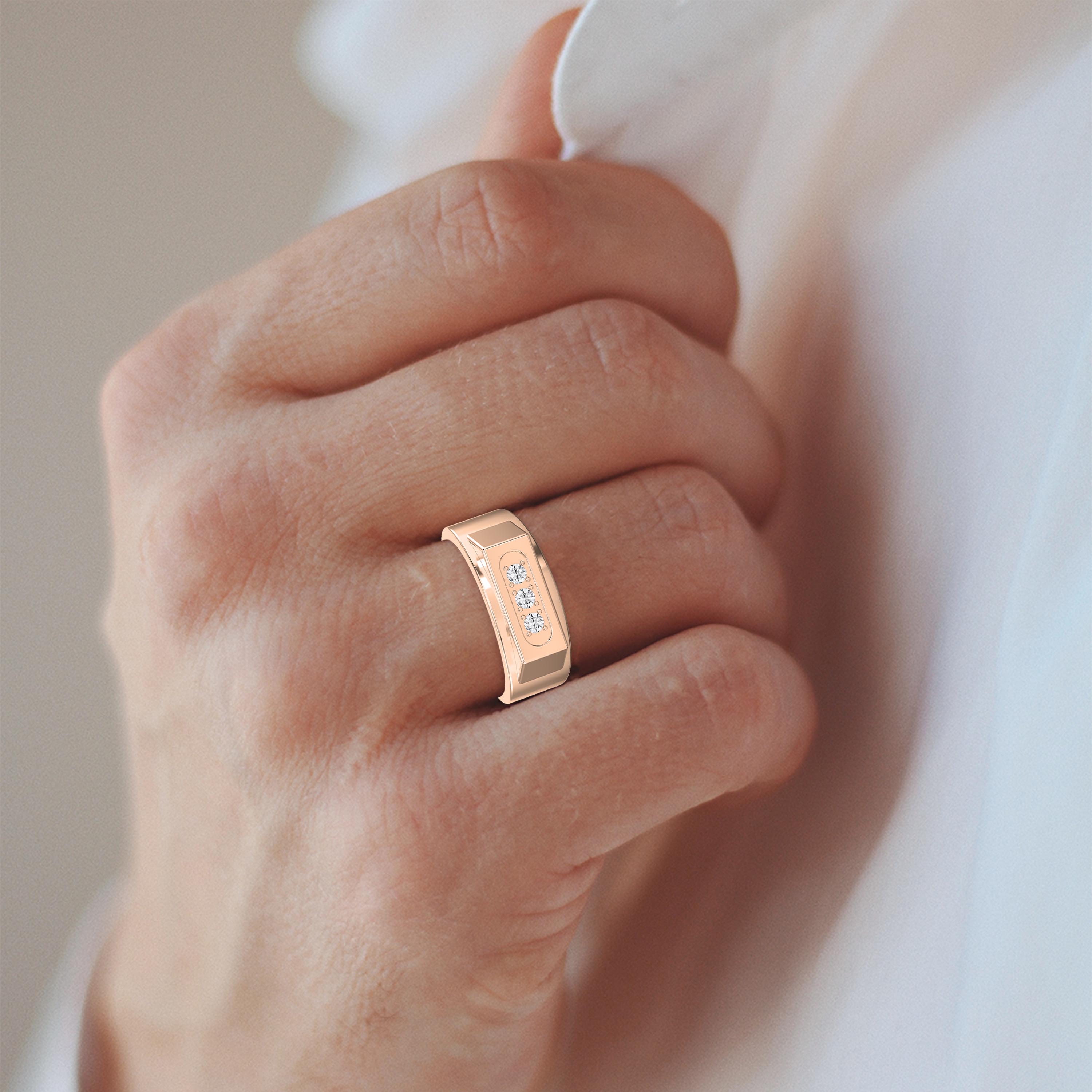 Elegance  Regal Trio Diamond Band for Men – Lab - Grown & Natural Diamond Jewelry - Valam Design