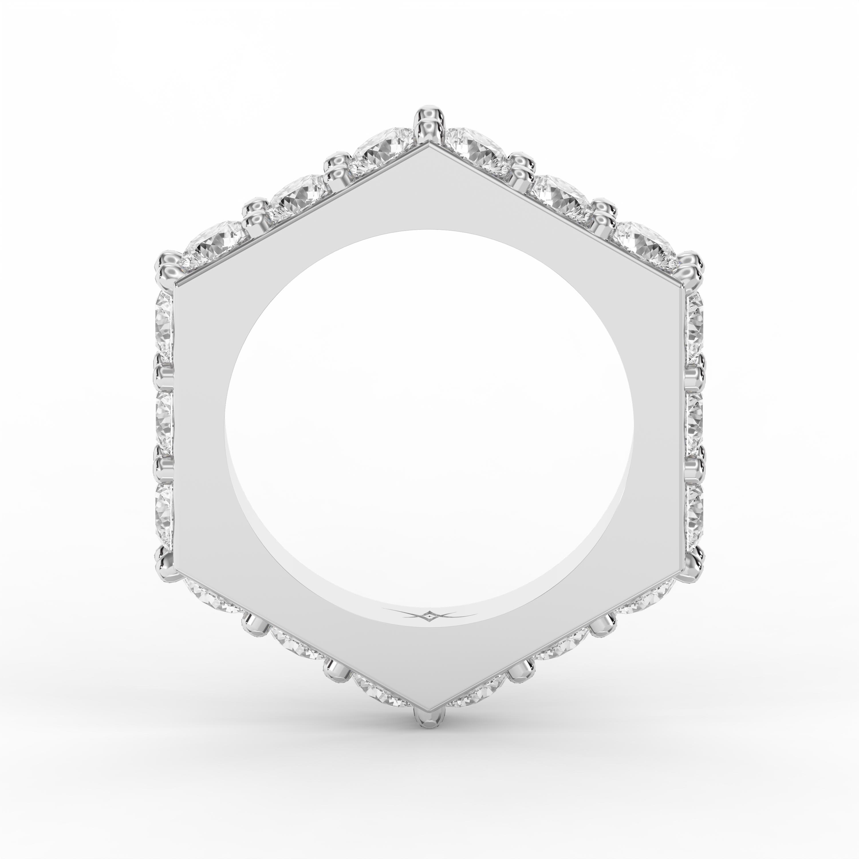 Forever Edge Diamond Eternity Band – Unique Geometric Diamond Ring  | Lab-Grown & Natural