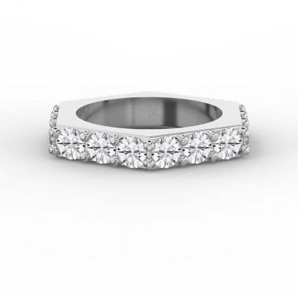 Forever Edge Diamond Eternity Band – Unique Geometric Diamond Ring  | Lab-Grown & Natural