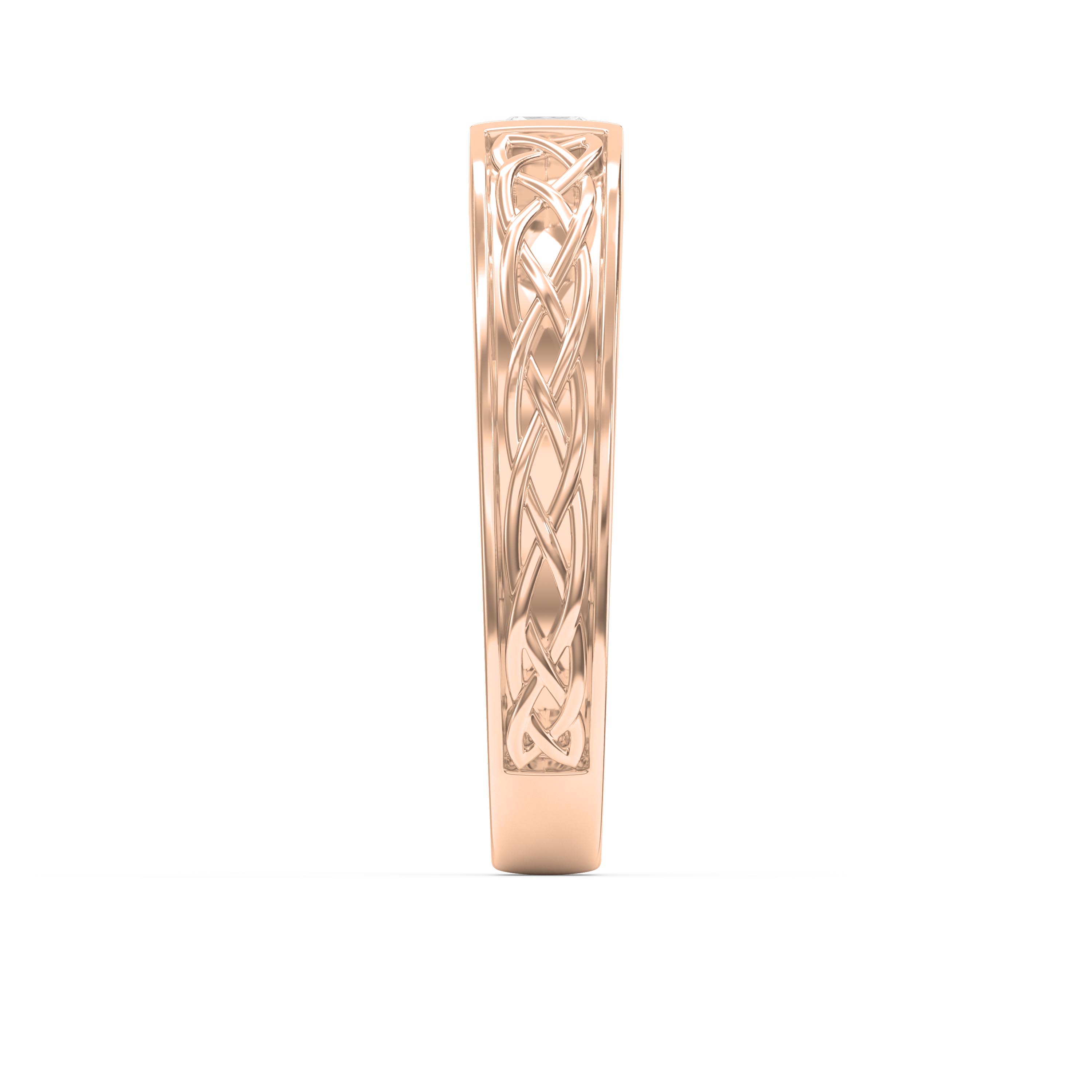 Celtic Knot Princess-Cut Diamond Vintage Band – Available in Yellow, White, Rose Gold & Platinum