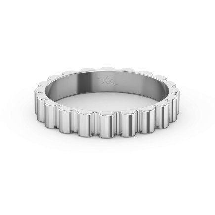 Fluted Wedding Band for Him – Solid Gold for Men