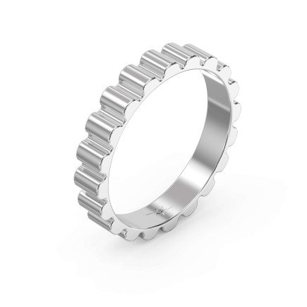 Fluted Wedding Band for Him – Solid Gold for Men