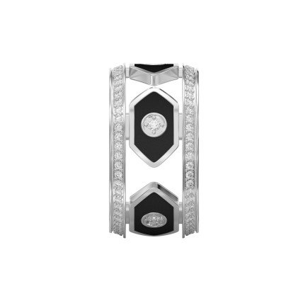 Wide Diamond Band with Black Enamel – Modern Statement Ring for  Women | Lab-Grown & Natural Diamonds