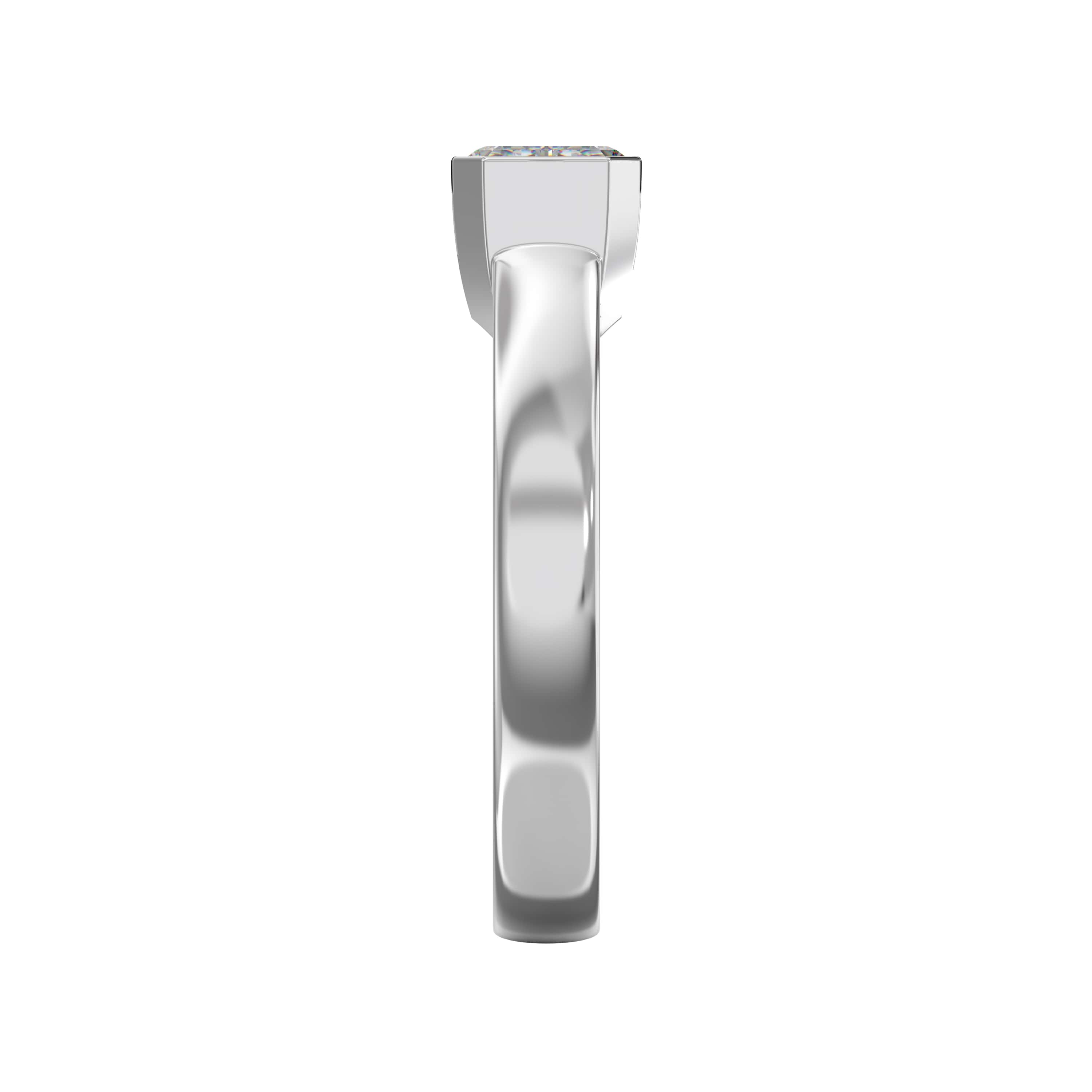 Bar Channel Setting Emerald Shape Diamond Ring – Lab Grown or Natural Diamonds
