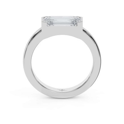Bar Channel Setting Emerald Shape Diamond Ring – Lab Grown or Natural Diamonds