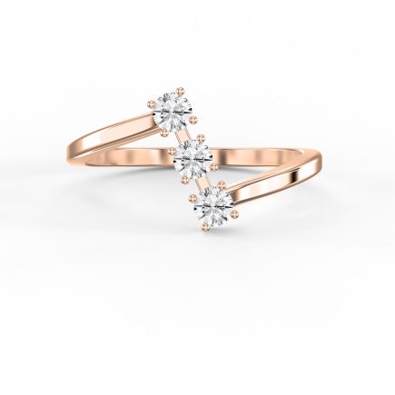 3-Stone Diamond Ring – Modern Split Shank Engagement & Promise Ring for Women | Lab-Grown & Natural Diamonds