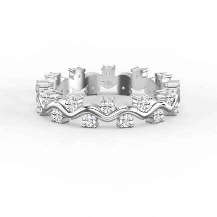 Curved Diamond Ring with Round Brilliant Cut – Lab-Grown & Natural Elegance