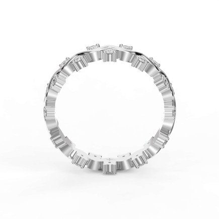 Curved Diamond Ring with Round Brilliant Cut – Lab-Grown & Natural Elegance