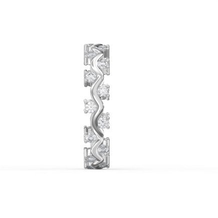Curved Diamond Ring with Round Brilliant Cut – Lab-Grown & Natural Elegance