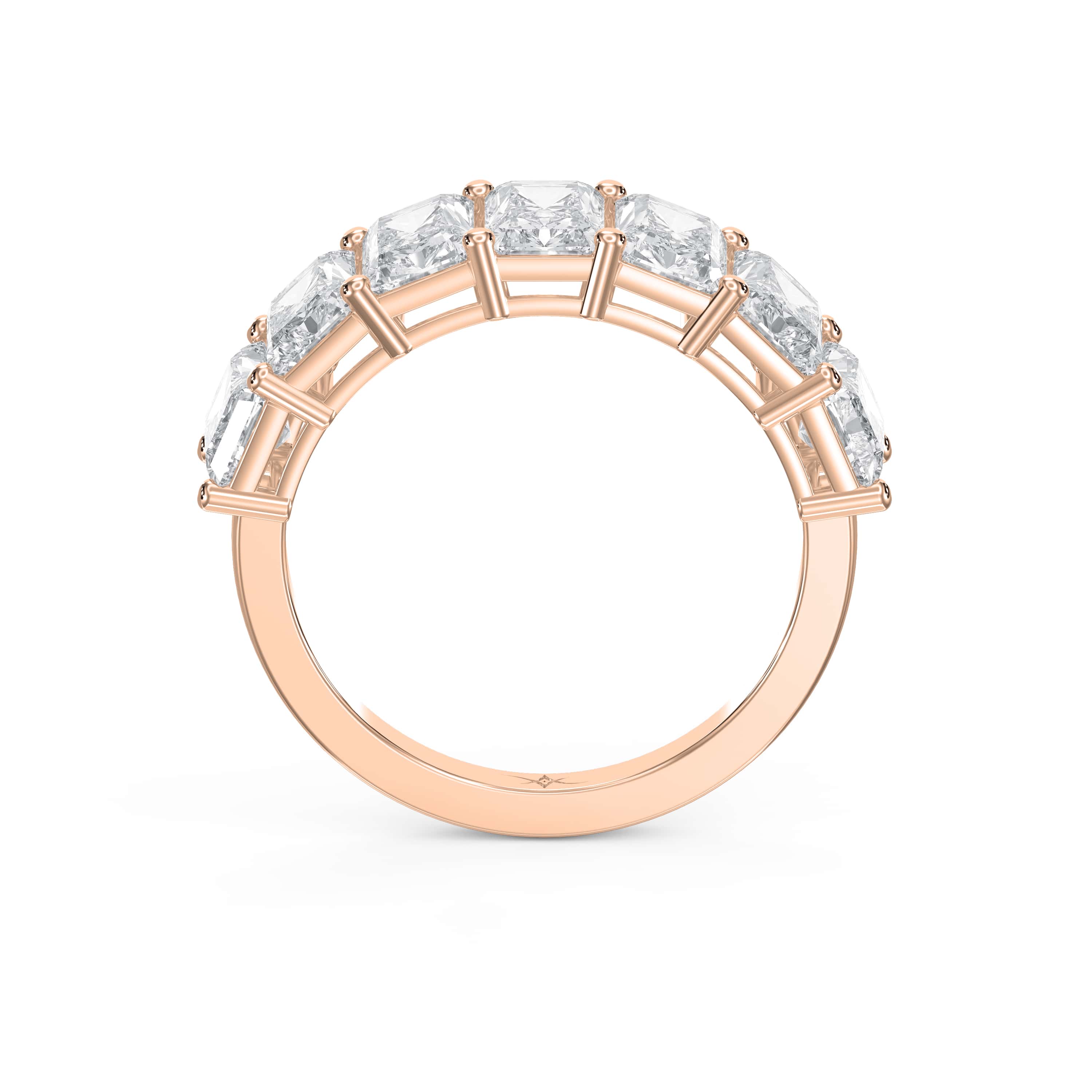 3.5 Carat Radiant Cut Lab-Grown Diamond Half Eternity Band – Understated Brilliance, Lasting Elegance