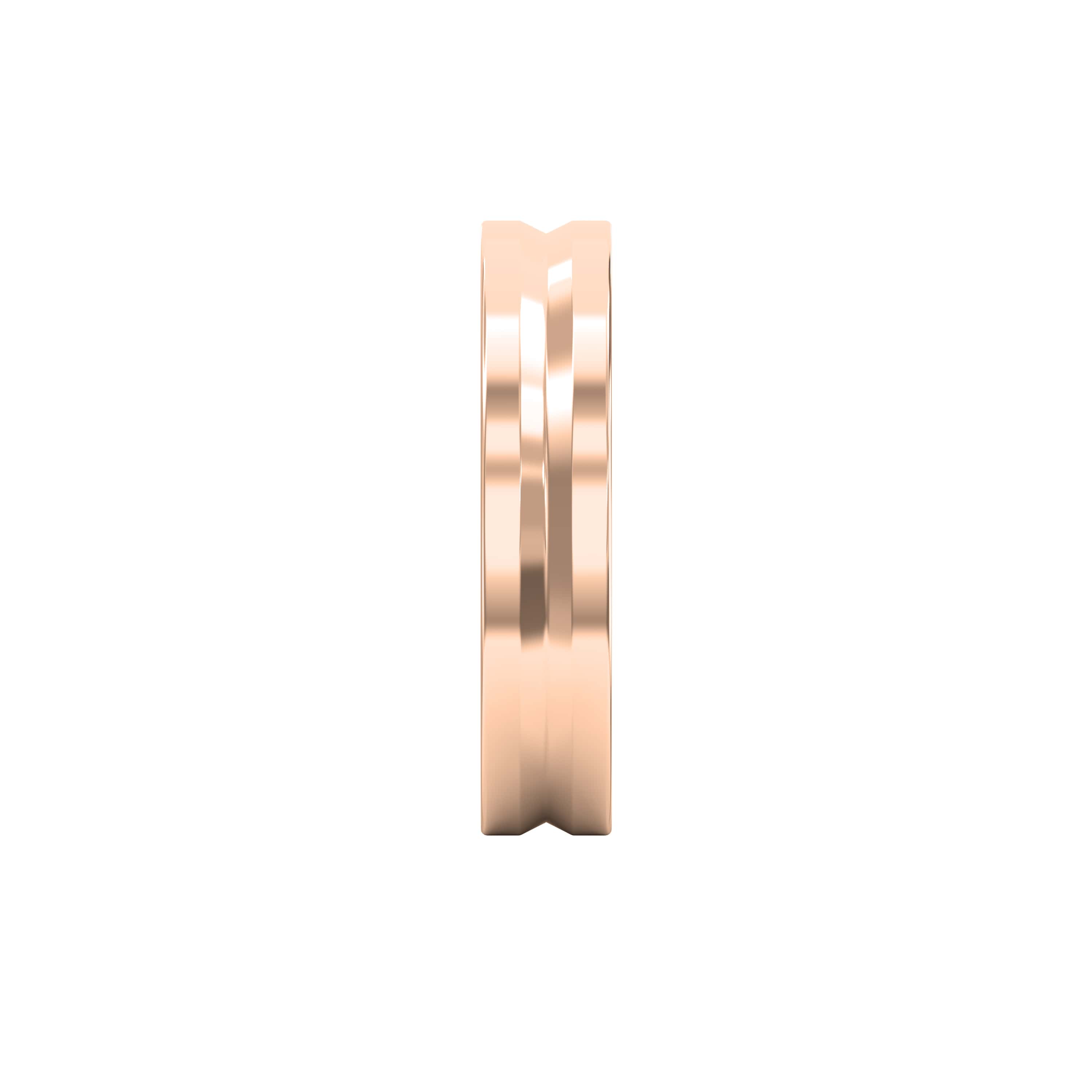 Bullnose Groove Pattern Flat Wedding Ring Bold Lines, Timeless Strength — A Gold Engagement Band for Men
