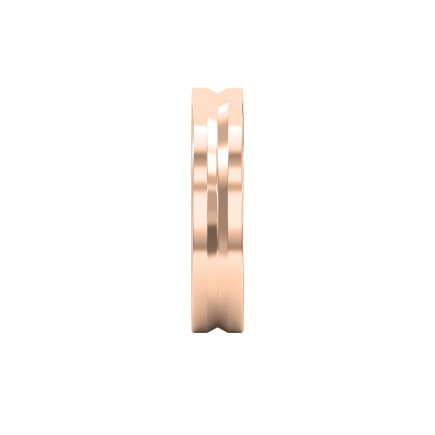 Bullnose Groove Pattern Flat Wedding Ring Bold Lines, Timeless Strength — A Gold Engagement Band for Men