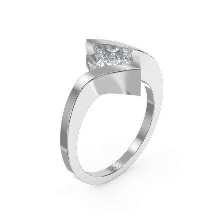 Modern Geometric Diamond Ring