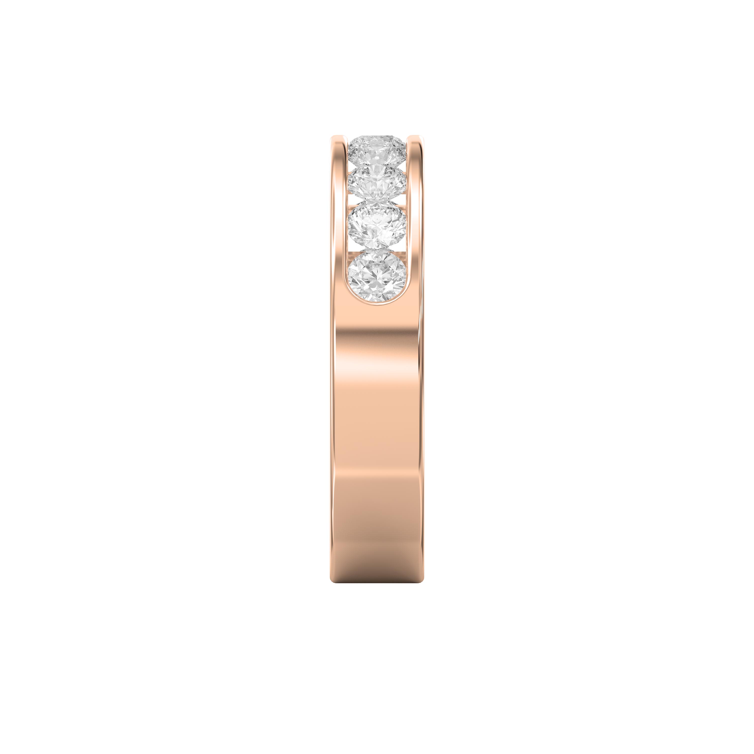 Channel Set Round Diamond Wedding Band – Classic Anniversary Ring for Women | Lab-Grown & Natural Diamonds