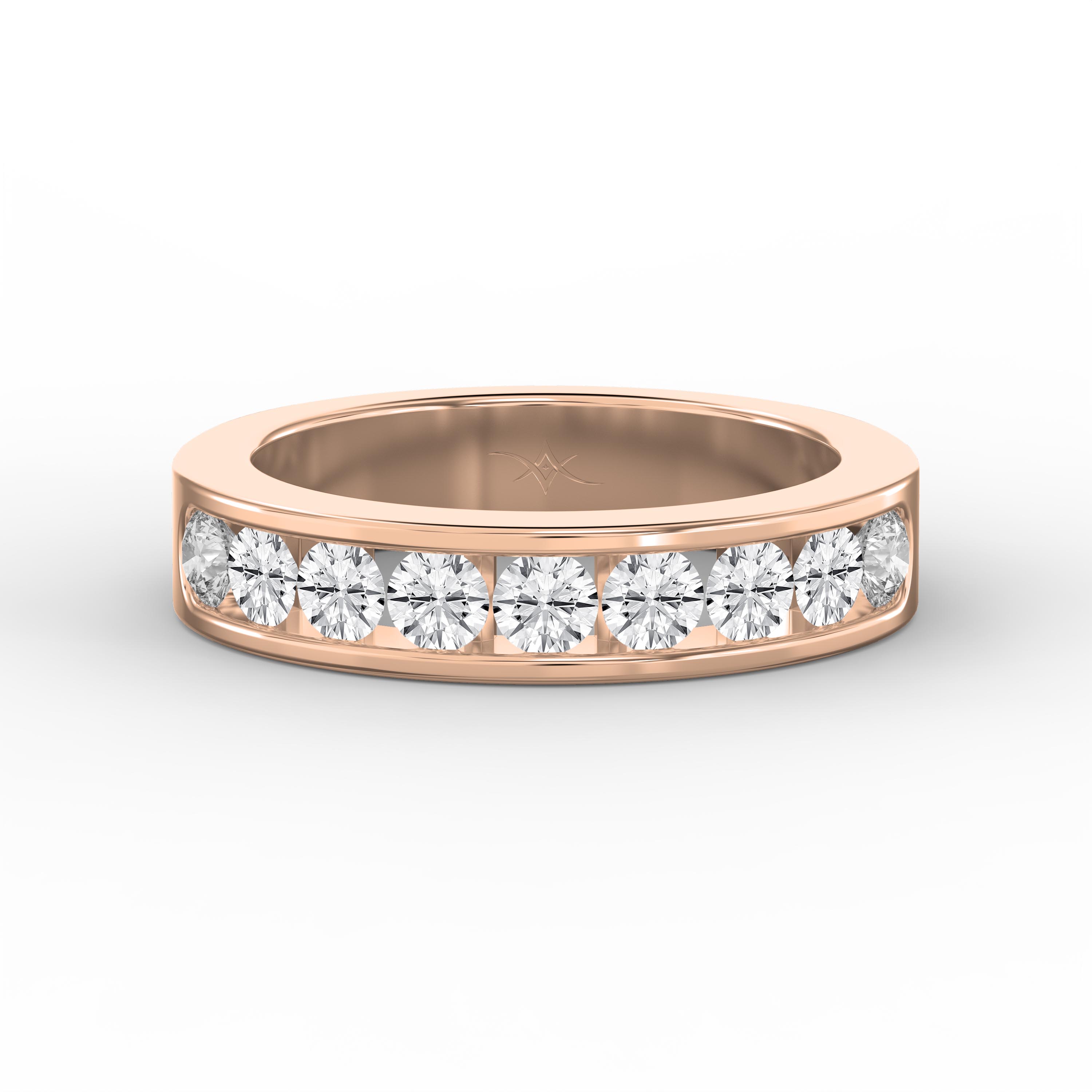 Channel Set Round Diamond Wedding Band – Classic Anniversary Ring for Women | Lab-Grown & Natural Diamonds