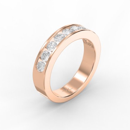 Channel Set Round Diamond Wedding Band – Classic Anniversary Ring for Women | Lab-Grown & Natural Diamonds