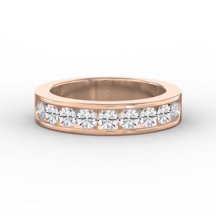 Channel Set Round Diamond Wedding Band – Classic Anniversary Ring for Women | Lab-Grown & Natural Diamonds