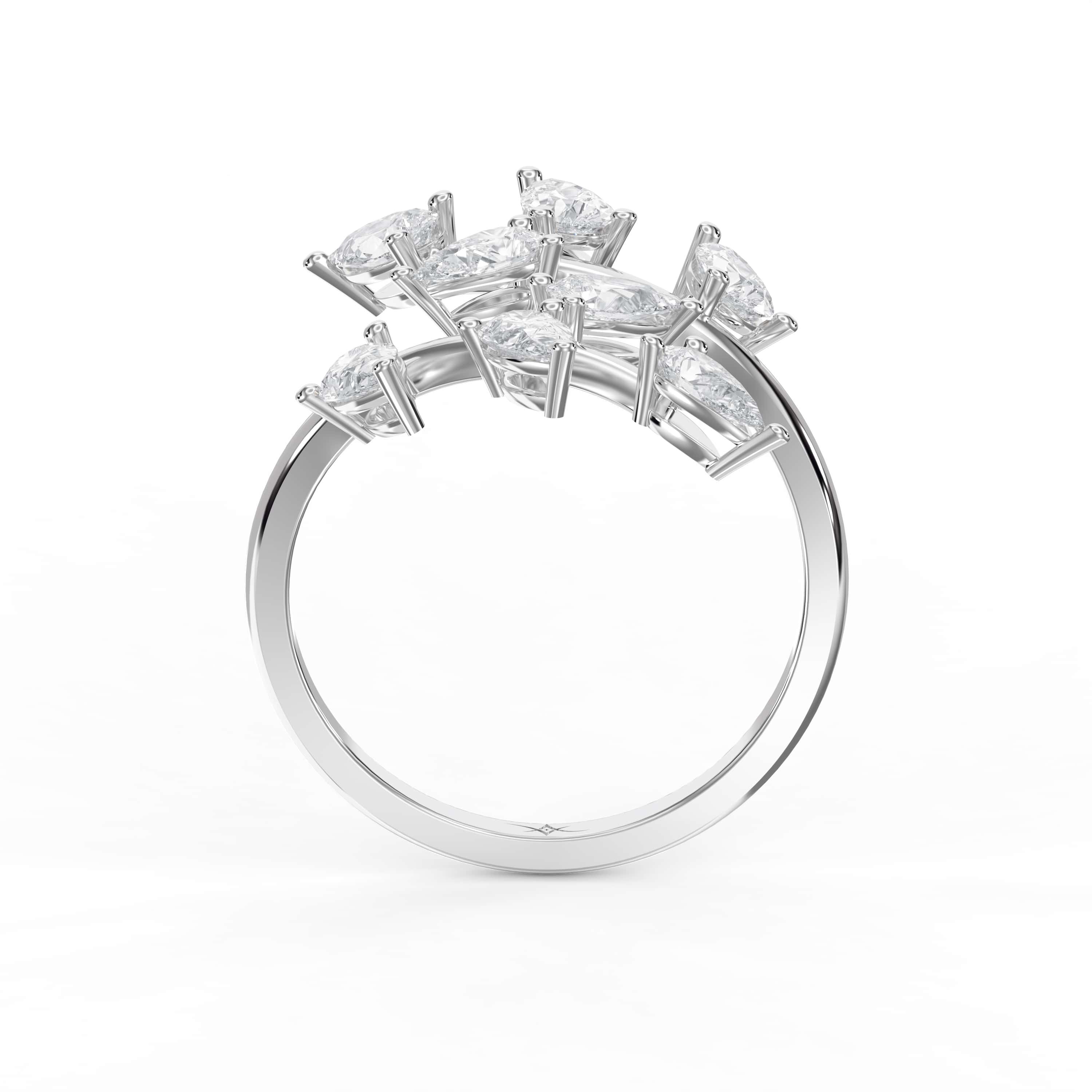 2 Carat 8-Stone Pear Shape Diamond Ring – Lab Grown & Natural Options