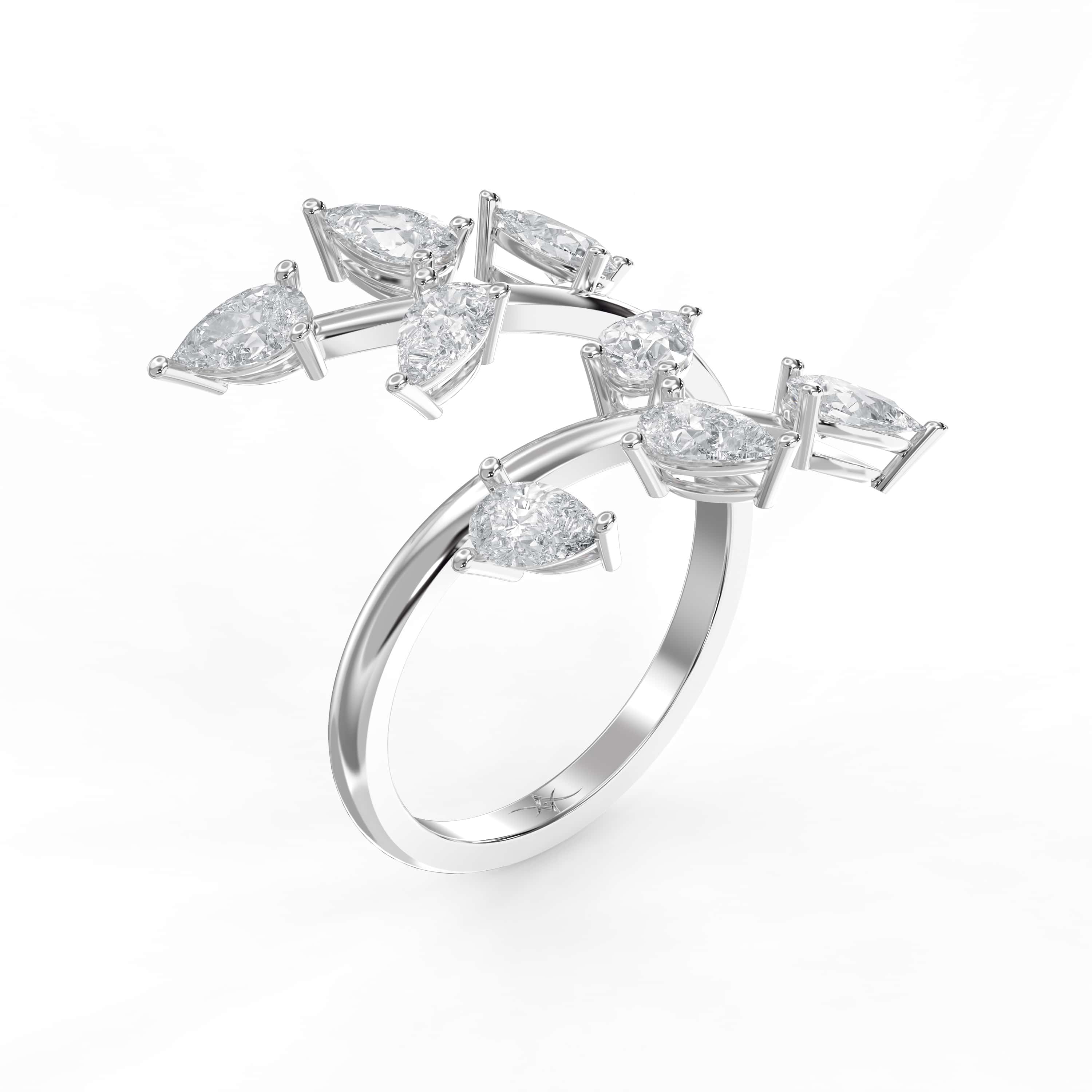 2 Carat 8-Stone Pear Shape Diamond Ring – Lab Grown & Natural Options