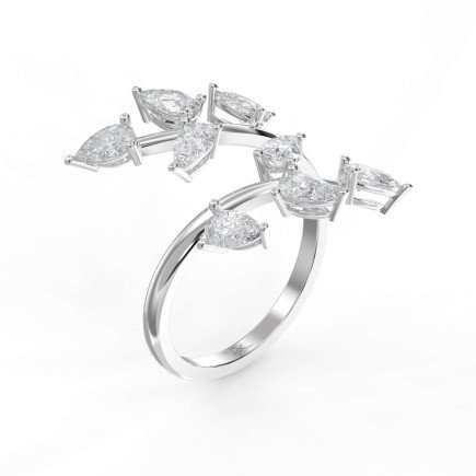 2 Carat 8-Stone Pear Shape Diamond Ring – Lab Grown & Natural Options
