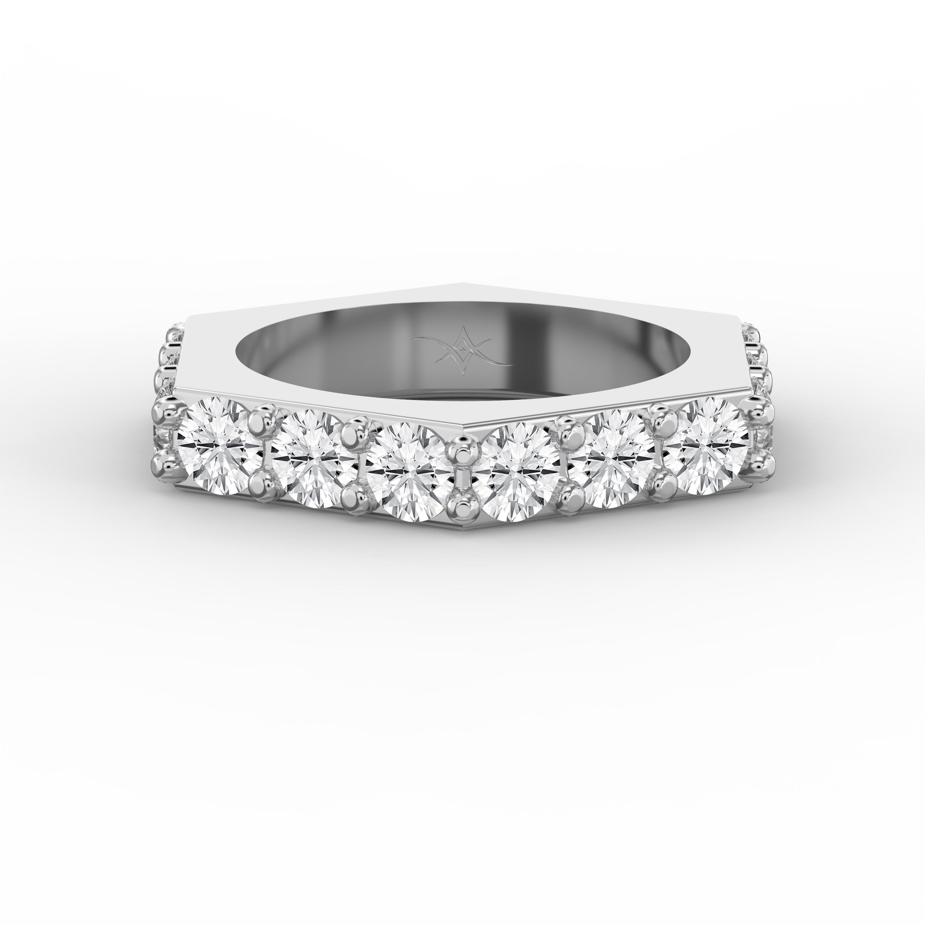 Forever Edge Diamond Eternity Band – Unique Geometric Diamond Ring  | Lab-Grown & Natural