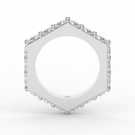 Forever Edge Diamond Eternity Band – Unique Geometric Diamond Ring  | Lab-Grown & Natural