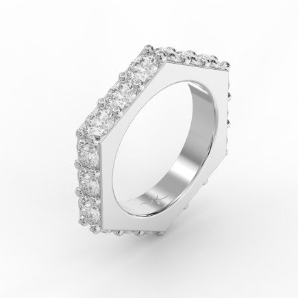 Forever Edge Diamond Eternity Band – Unique Geometric Diamond Ring  | Lab-Grown & Natural