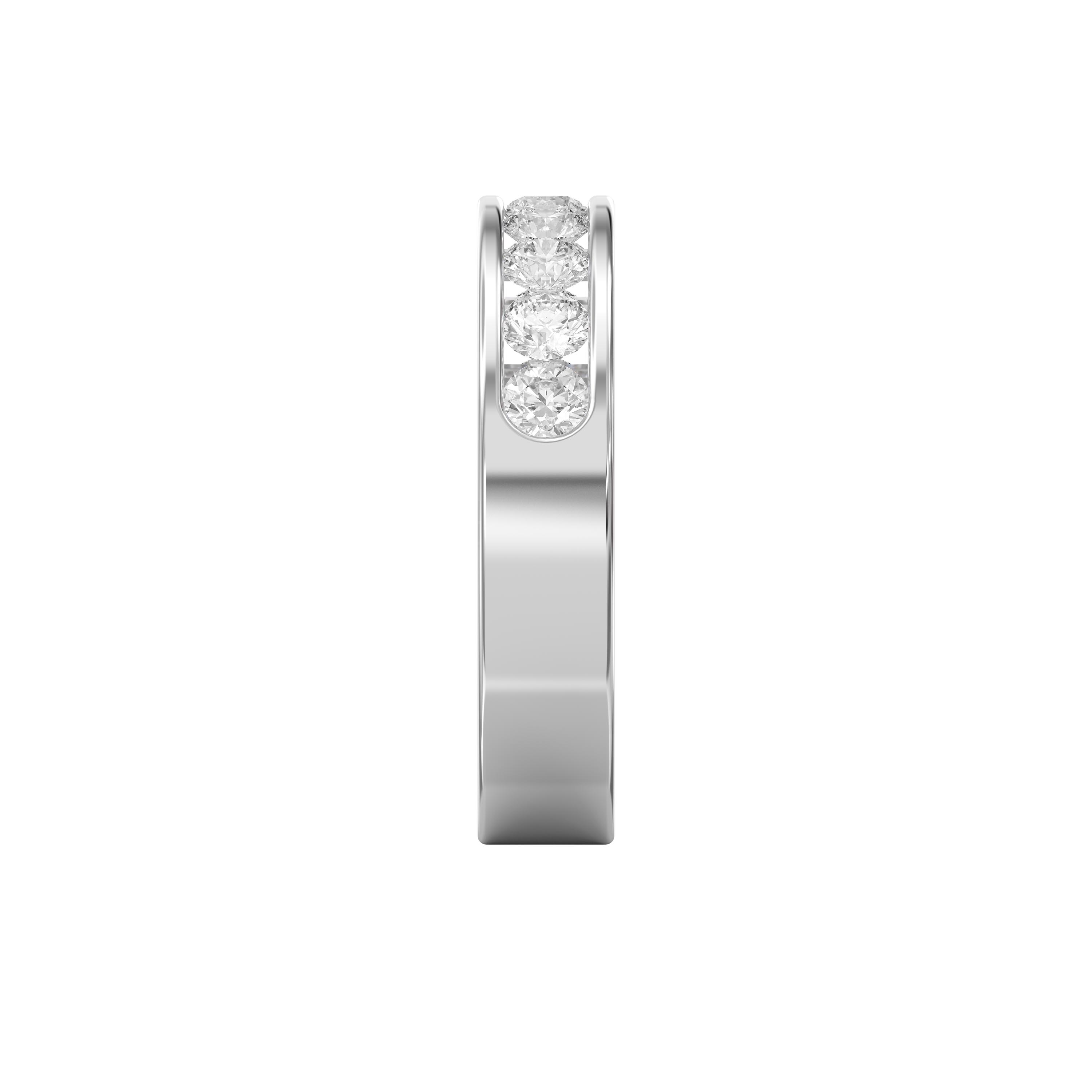 Channel Set Round Diamond Wedding Band – Classic Anniversary Ring for Women | Lab-Grown & Natural Diamonds