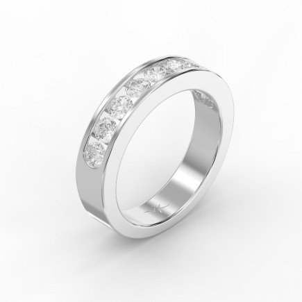 Channel Set Round Diamond Wedding Band – Classic Anniversary Ring for Women | Lab-Grown & Natural Diamonds